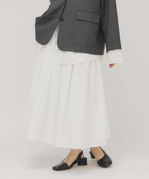 KBF(ケイビーエフ)の「ボリュームミディスカート(スカート・レディース・オフホワイト/ブラック/グリーン系その他・ONE)」の4枚目の写真