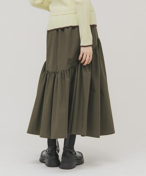 KBF(ケイビーエフ)の「ボリュームミディスカート(スカート・レディース・オフホワイト/ブラック/グリーン系その他・ONE)」の14枚目の写真