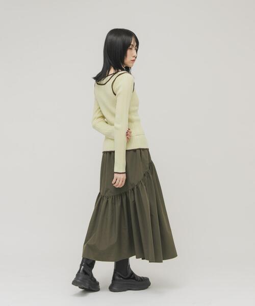 KBF(ケイビーエフ)の「ボリュームミディスカート(スカート・レディース・オフホワイト/ブラック/グリーン系その他・ONE)」の16枚目の写真