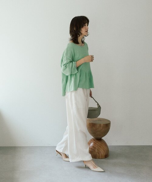 RIVE DROITE（リヴドロワ）の「予約【セットアップ可/こなれ感抜群】ガーメントダイ2wayワイドパンツ（その他パンツ・レディース・ホワイト系その他/モカ/カーキ・38/36）」の18枚目の写真