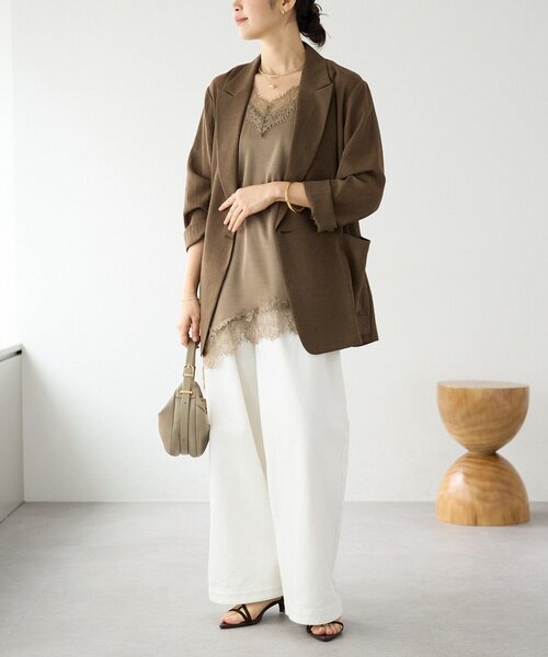 RIVE DROITE（リヴドロワ）の「【セットアップ可/こなれ感抜群】ガーメントダイ2wayワイドパンツ（その他パンツ・レディース・ホワイト系その他/モカ/カーキ・38/36）」の7枚目の写真