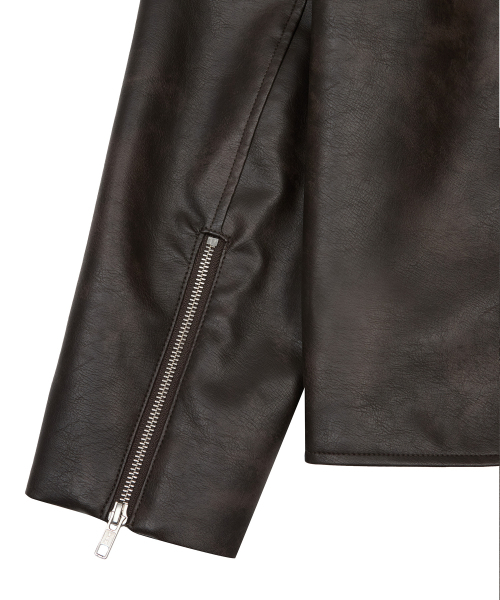LARTIGENT(ラーティゼン)の「L20 CUTTING LEATHER JACKET(BROWN)(ライダースジャケット・レディース・その他・FREE)」の2枚目の写真