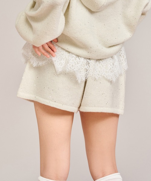 apres jour mignon(アプレジュールミニョン)の「【セットアップ着用可能】キラキラニットショートパンツ(その他パンツ・レディース・グレー/ピンク/アイボリー・LARGE/フリー)」の14枚目の写真