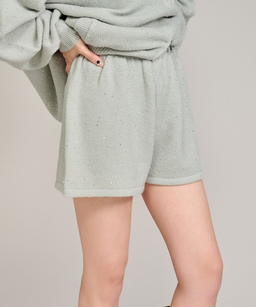 apres jour mignon(アプレジュールミニョン)の「【セットアップ着用可能】キラキラニットショートパンツ(その他パンツ・レディース・グレー/ピンク/アイボリー・LARGE/フリー)」の16枚目の写真