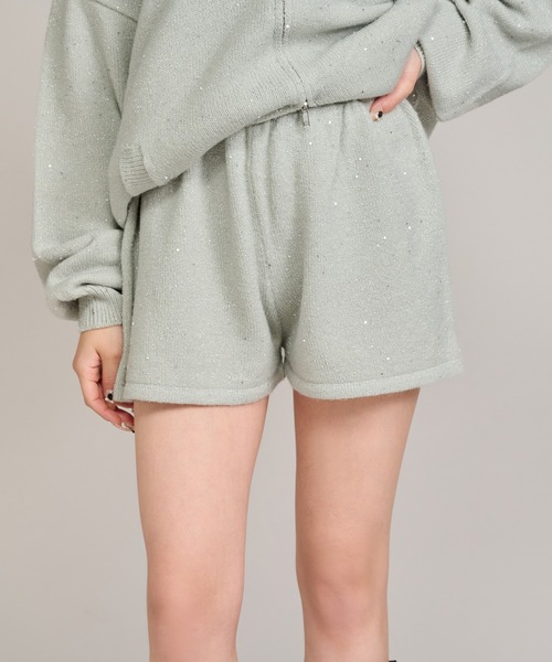 apres jour mignon(アプレジュールミニョン)の「【セットアップ着用可能】キラキラニットショートパンツ(その他パンツ・レディース・グレー/ピンク/アイボリー・LARGE/フリー)」の19枚目の写真