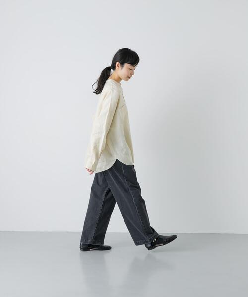 かぐれ（カグレ）の「リネンダブルポケットワイドシャツ（シャツ/ブラウス・レディース・イエロー/ライトグレー/ネイビー・FREE）」の19枚目の写真