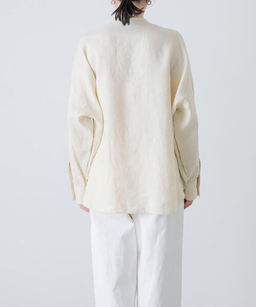 かぐれ（カグレ）の「リネンダブルポケットワイドシャツ（シャツ/ブラウス・レディース・イエロー/ライトグレー/ネイビー・FREE）」の22枚目の写真