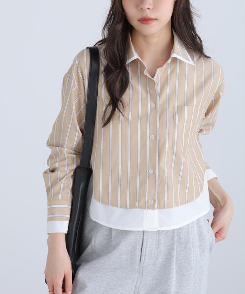 FREE'S MART（フリーズマート）の「◆レイヤード風シャツ（シャツ/ブラウス・レディース・ベージュ系その他/ブルー系その他・FREE）」の4枚目の写真