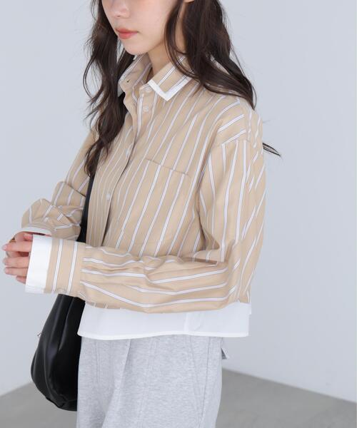 FREE'S MART（フリーズマート）の「◆レイヤード風シャツ（シャツ/ブラウス・レディース・ベージュ系その他/ブルー系その他・FREE）」の5枚目の写真