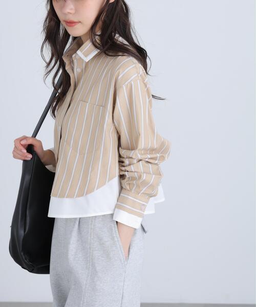 FREE'S MART（フリーズマート）の「◆レイヤード風シャツ（シャツ/ブラウス・レディース・ベージュ系その他/ブルー系その他・FREE）」の6枚目の写真