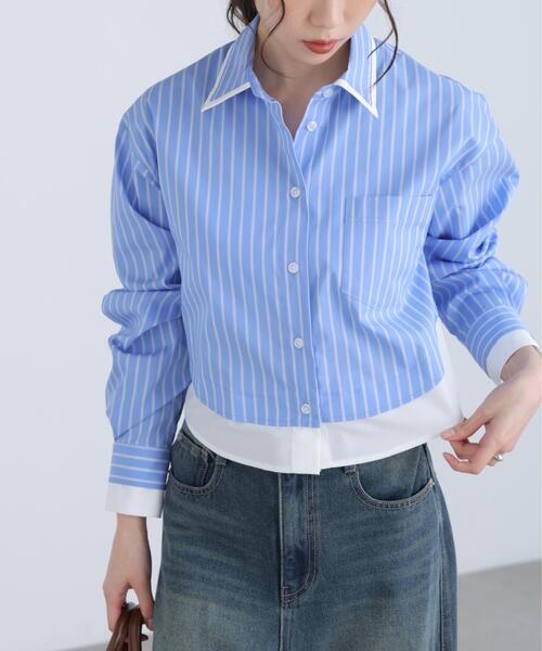 FREE'S MART（フリーズマート）の「◆レイヤード風シャツ（シャツ/ブラウス・レディース・ベージュ系その他/ブルー系その他・FREE）」の13枚目の写真