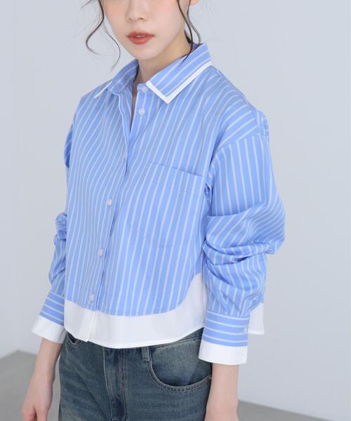 FREE'S MART（フリーズマート）の「◆レイヤード風シャツ（シャツ/ブラウス・レディース・ベージュ系その他/ブルー系その他・FREE）」の16枚目の写真