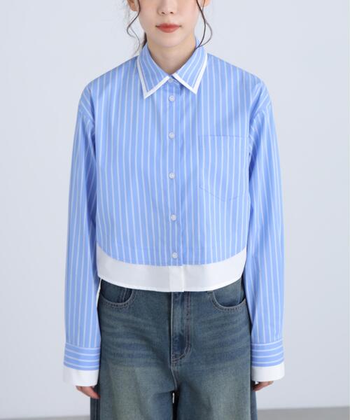 FREE'S MART（フリーズマート）の「◆レイヤード風シャツ（シャツ/ブラウス・レディース・ベージュ系その他/ブルー系その他・FREE）」の21枚目の写真