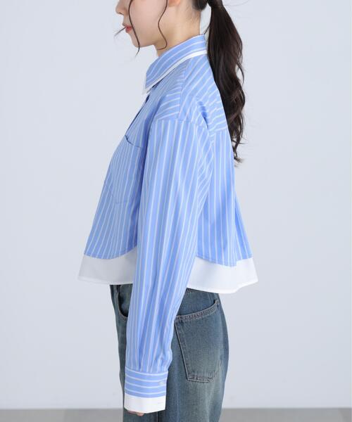 FREE'S MART（フリーズマート）の「◆レイヤード風シャツ（シャツ/ブラウス・レディース・ベージュ系その他/ブルー系その他・FREE）」の22枚目の写真