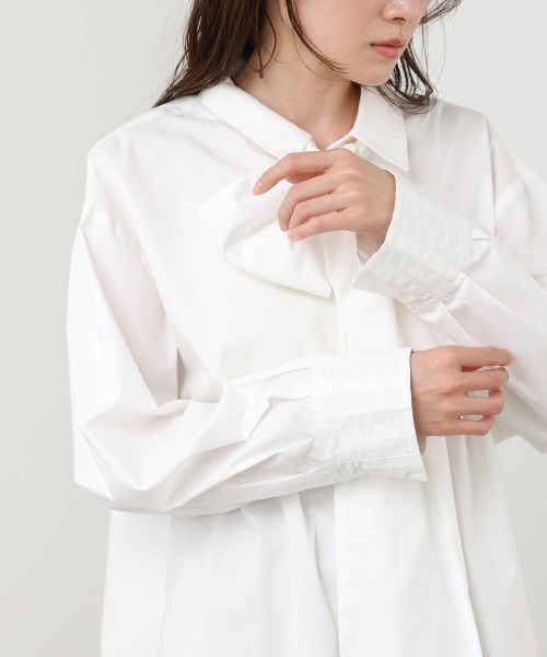 Bab（バブ）の「袖タックボウタイリボン付ブラウス（シャツ/ブラウス・レディース・ピンク/オフホワイト/ブルー・M）」の16枚目の写真