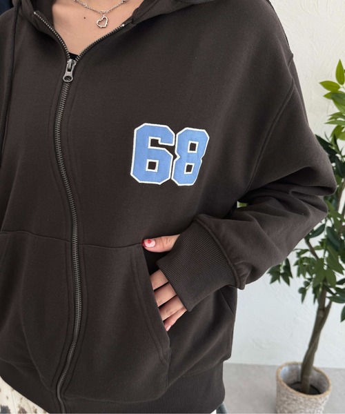 sedacle(セダクル)の「ナンバリングウェーブジップパーカー(パーカー・メンズ・ダークブラウン/グレー/サックスブルー・LARGE/MEDIUM/SMALL)」の16枚目の写真