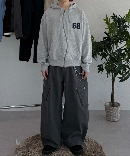 sedacle(セダクル)の「ナンバリングウェーブジップパーカー(パーカー・メンズ・ダークブラウン/グレー/サックスブルー・LARGE/MEDIUM/SMALL)」の8枚目の写真