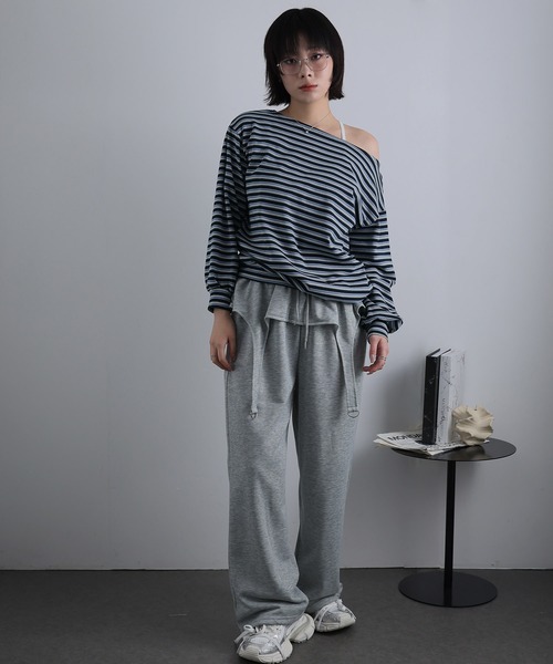 Ulysses(ユリシス)の「ボーダーオフショルカットソー(Tシャツ/カットソー・レディース・グレー/ネイビー・F)」の10枚目の写真