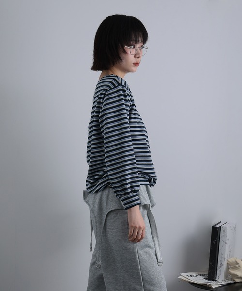 Ulysses(ユリシス)の「ボーダーオフショルカットソー(Tシャツ/カットソー・レディース・グレー/ネイビー・F)」の17枚目の写真