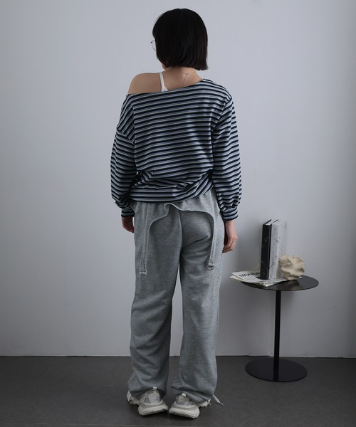 Ulysses(ユリシス)の「ボーダーオフショルカットソー(Tシャツ/カットソー・レディース・グレー/ネイビー・F)」の13枚目の写真