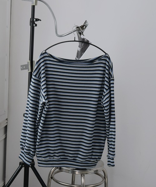 Ulysses(ユリシス)の「ボーダーオフショルカットソー(Tシャツ/カットソー・レディース・グレー/ネイビー・F)」の19枚目の写真