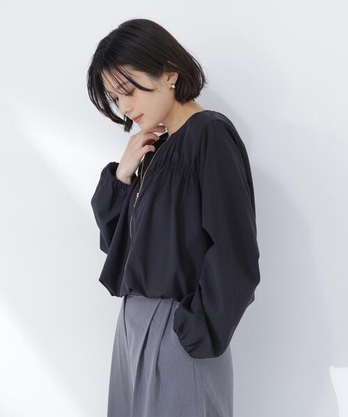 NATURAL BEAUTY BASIC(ナチュラルビューティーベーシック)の「◇シャーリングブルゾン(ブルゾン・レディース・ブラック/オフホワイト/ベージュ・FREE)」の6枚目の写真
