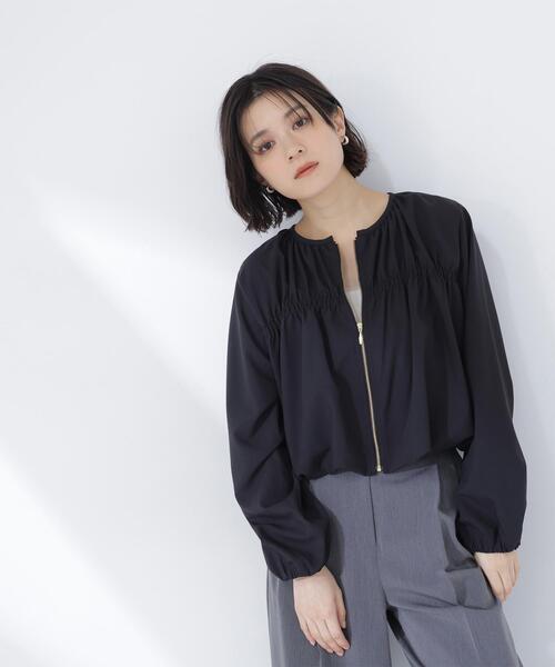 NATURAL BEAUTY BASIC(ナチュラルビューティーベーシック)の「◇シャーリングブルゾン(ブルゾン・レディース・ブラック/オフホワイト/ベージュ・FREE)」の8枚目の写真