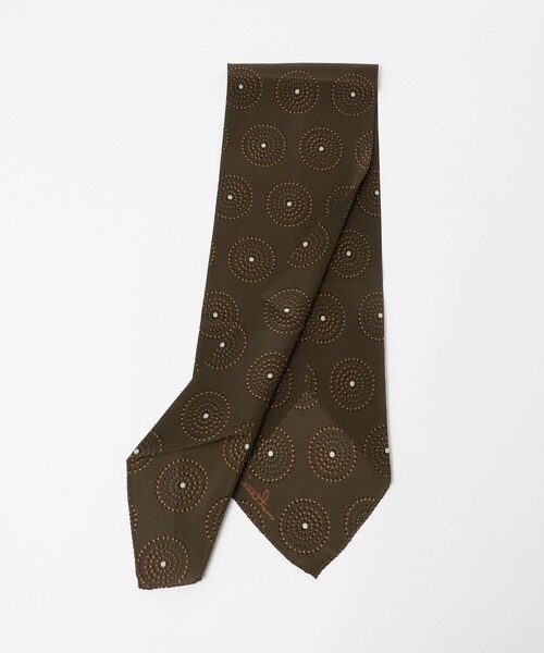 UNITED ARROWS（ユナイテッドアローズ）の「＜molteni＞サークル プリント アスコットタイ（ネクタイ・メンズ・ダークグレー/ベージュ/ダークブラウン・FREE）」の2枚目の写真