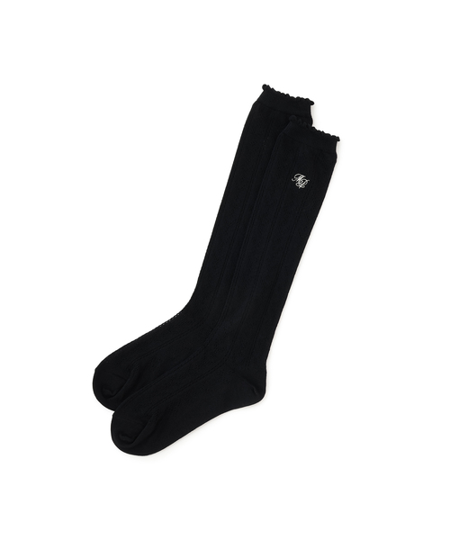 mezzo piano Junior（メゾピアノジュニア）の「透かし編みハイソックス（ソックス/靴下・キッズ・オフホワイト/ブラック・S(22-25cm)）」の8枚目の写真