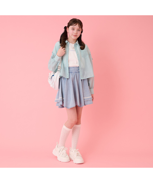 mezzo piano Junior（メゾピアノジュニア）の「透かし編みハイソックス（ソックス/靴下・キッズ・オフホワイト/ブラック・S(22-25cm)）」の13枚目の写真