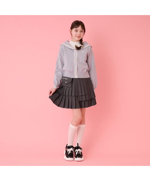 mezzo piano Junior（メゾピアノジュニア）の「透かし編みハイソックス（ソックス/靴下・キッズ・オフホワイト/ブラック・S(22-25cm)）」の16枚目の写真