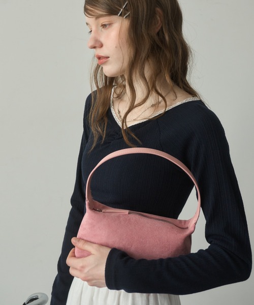 Birthday room(バースデイルーム)の「ミニスエードライクショルダーBAG/Mini suede-like shoulder bag(ショルダーバッグ・レディース・ブルー/ブラウン/ピンク・FREE)」の19枚目の写真