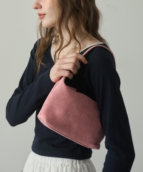 Birthday room(バースデイルーム)の「ミニスエードライクショルダーBAG/Mini suede-like shoulder bag(ショルダーバッグ・レディース・ブルー/ブラウン/ピンク・FREE)」の21枚目の写真
