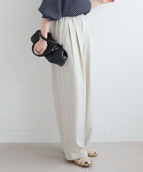 le.coeur blanc（ルクールブラン）の「麻混メランジツータックパンツ（その他パンツ・レディース・ピンク/オートミール/チャコールグレー・36/38）」の8枚目の写真