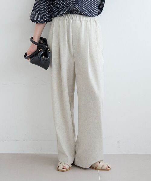 le.coeur blanc（ルクールブラン）の「麻混メランジツータックパンツ（その他パンツ・レディース・ピンク/オートミール/チャコールグレー・36/38）」の9枚目の写真