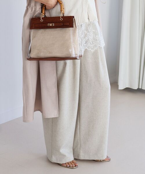 le.coeur blanc（ルクールブラン）の「麻混メランジツータックパンツ（その他パンツ・レディース・ピンク/オートミール/チャコールグレー・36/38）」の11枚目の写真