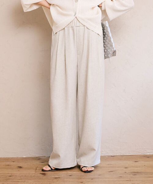le.coeur blanc（ルクールブラン）の「麻混メランジツータックパンツ（その他パンツ・レディース・ピンク/オートミール/チャコールグレー・36/38）」の17枚目の写真