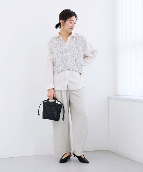 le.coeur blanc（ルクールブラン）の「麻混メランジツータックパンツ（その他パンツ・レディース・ピンク/オートミール/チャコールグレー・36/38）」の20枚目の写真
