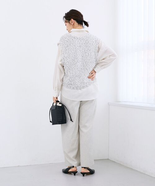 le.coeur blanc（ルクールブラン）の「麻混メランジツータックパンツ（その他パンツ・レディース・ピンク/オートミール/チャコールグレー・36/38）」の21枚目の写真