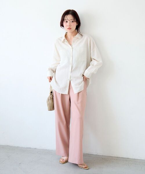 le.coeur blanc（ルクールブラン）の「麻混メランジツータックパンツ（その他パンツ・レディース・ピンク/オートミール・36/38）」の12枚目の写真