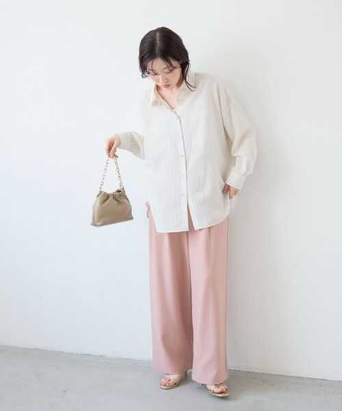 le.coeur blanc（ルクールブラン）の「麻混メランジツータックパンツ（その他パンツ・レディース・ピンク/オートミール・36/38）」の13枚目の写真