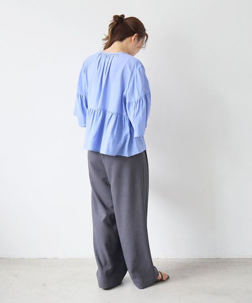 le.coeur blanc（ルクールブラン）の「麻混メランジツータックパンツ（その他パンツ・レディース・ピンク/オートミール・36/38）」の6枚目の写真