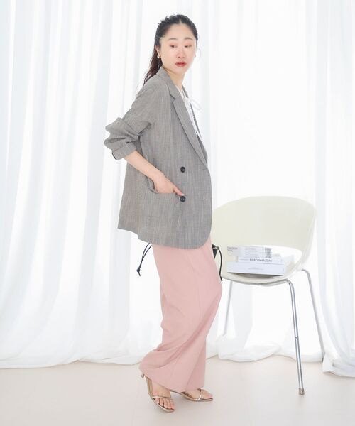 le.coeur blanc(ルクールブラン)の「麻混メランジツータックパンツ(その他パンツ・レディース・ピンク/オートミール/チャコールグレー・36/38)」の13枚目の写真