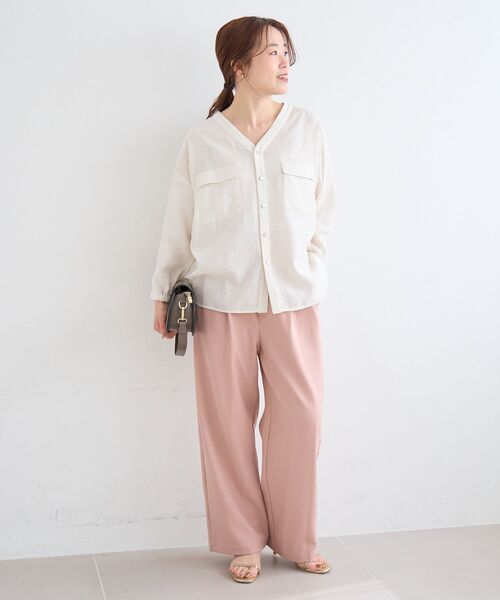 le.coeur blanc(ルクールブラン)の「麻混メランジツータックパンツ(その他パンツ・レディース・ピンク/オートミール/チャコールグレー・36/38)」の18枚目の写真