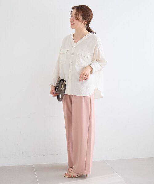 le.coeur blanc(ルクールブラン)の「麻混メランジツータックパンツ(その他パンツ・レディース・ピンク/オートミール/チャコールグレー・36/38)」の19枚目の写真
