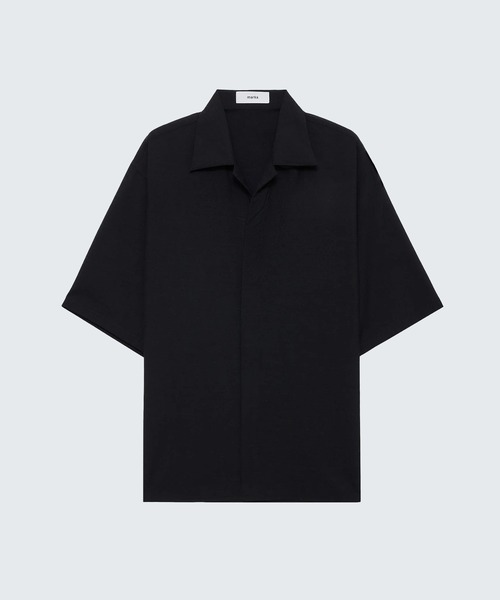 markaware（マーカウェア）の「【marka】2/72ウールトロピカルワッシャー / フライフロントオープンカラーS/Sシャツ / FLY FRONT OPEN COLLAR S/S SHIRT（シャツ/ブラウス・メンズ・ブラック/グレー・1/2）」の2枚目の写真