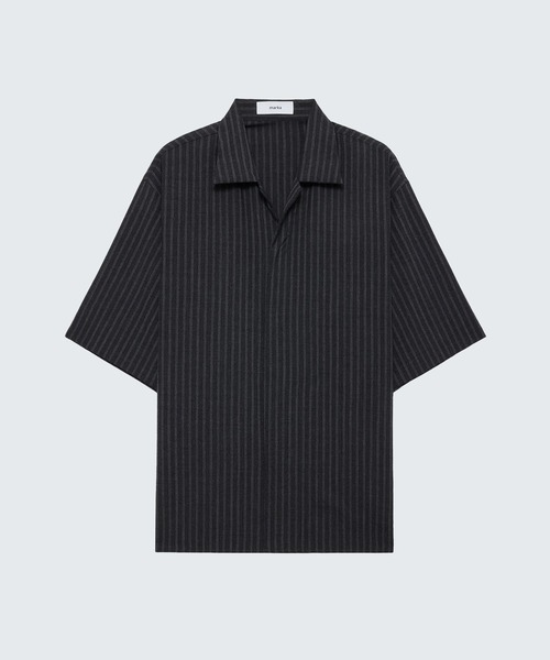 markaware(マーカウェア)の「【marka】2/72ウールトロピカルワッシャー / フライフロントオープンカラーS/Sシャツ / FLY FRONT OPEN COLLAR S/S SHIRT(シャツ/ブラウス・メンズ・ブラック/グレー・1/2)」の14枚目の写真
