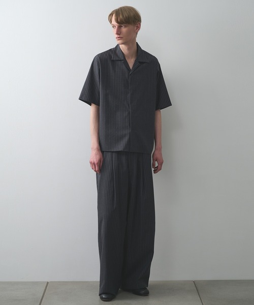 markaware(マーカウェア)の「【marka】2/72ウールトロピカルワッシャー / フライフロントオープンカラーS/Sシャツ / FLY FRONT OPEN COLLAR S/S SHIRT(シャツ/ブラウス・メンズ・ブラック/グレー・1/2)」の11枚目の写真