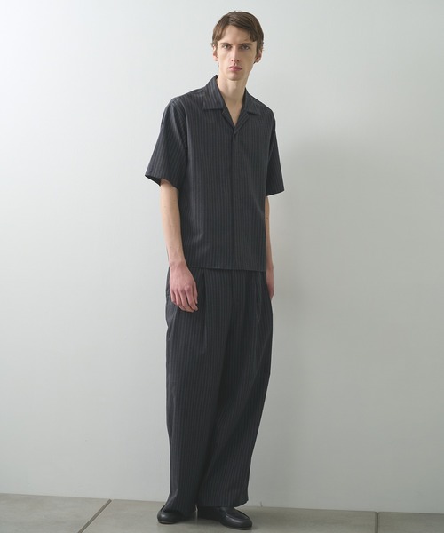 markaware(マーカウェア)の「【marka】2/72ウールトロピカルワッシャー / フライフロントオープンカラーS/Sシャツ / FLY FRONT OPEN COLLAR S/S SHIRT(シャツ/ブラウス・メンズ・ブラック/グレー・1/2)」の7枚目の写真