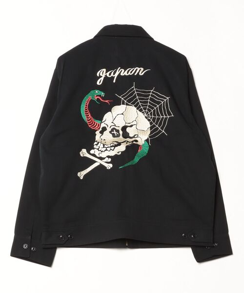 Coffee & Cigarettes(コーヒーアンドシガレッツ)の「2D47 スカルデザイン スイングトップ ジャケット(ブルゾン・メンズ・ブラック・L/XL/M)」の6枚目の写真